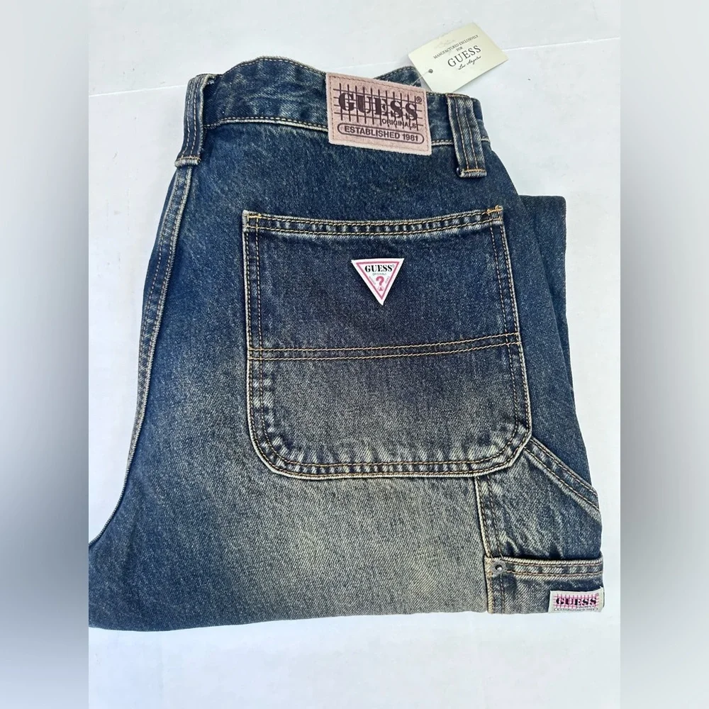 Guess Men's Dark Blue Carpenter Relaxed Jeans